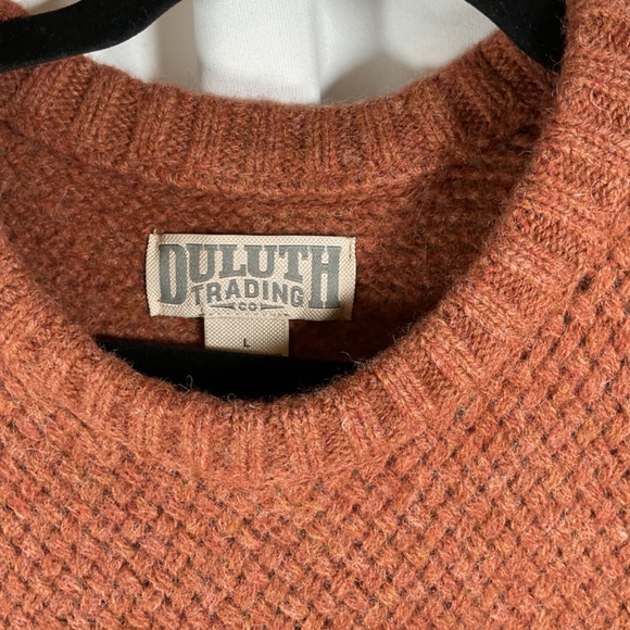 Duluth Trading 100% Shetland Wool Sweater M/L Burnt Sienna Gorpcore Natural Work - Picture 3 of 8